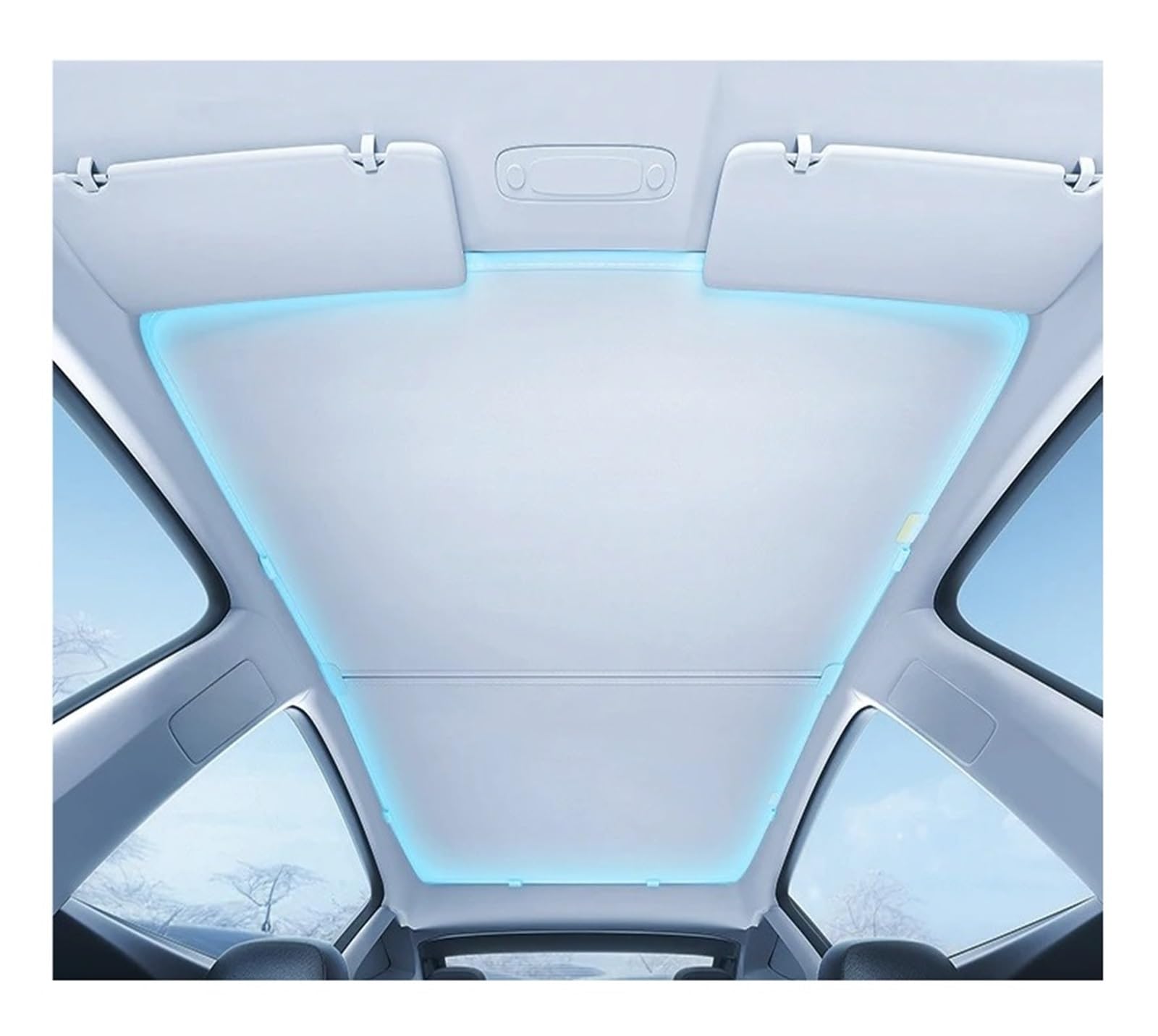 Sonnenblende Für Tesla Für Modell 3 Y Für High Für Land 2024 Fahrzeug Sonnenschutz Windschutzscheiben-Verdunkelungsvorhang Sonnenlicht Sonnenblende Autofenster Sonnenschutz(Single Y) von KUVIEZ