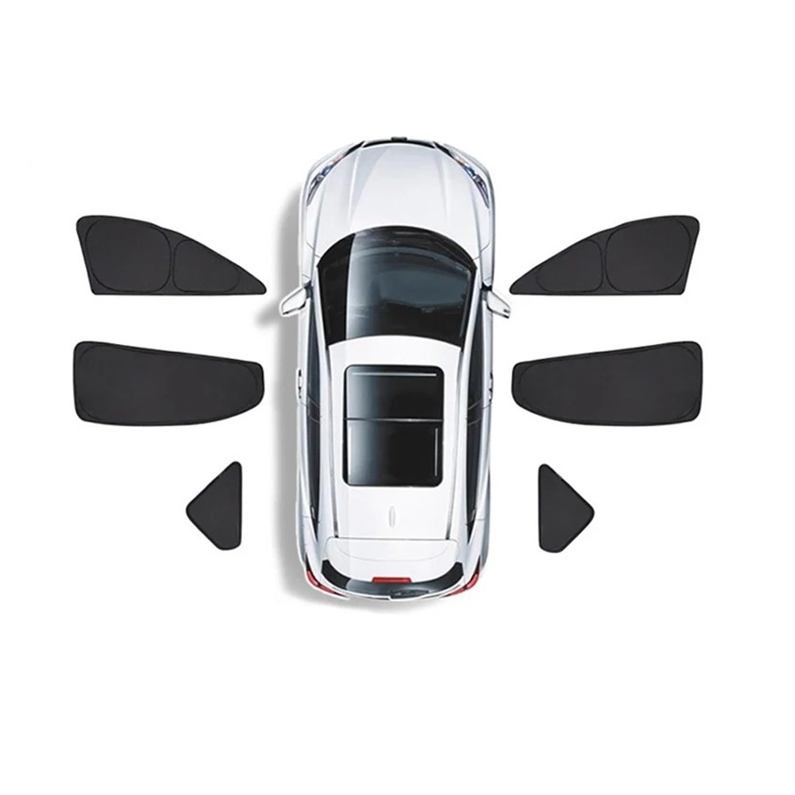Sonnenblende Für Tesla Für Modell Y 2024 Seitenfenster-Sonnenschutz Sichtschutz Front-/Heckscheiben-/Fensterschutz Sonnenblende Camping-Sonnenschutzabdeckung Autofenster Sonnenschutz(Y 6PCS) von KUVIEZ