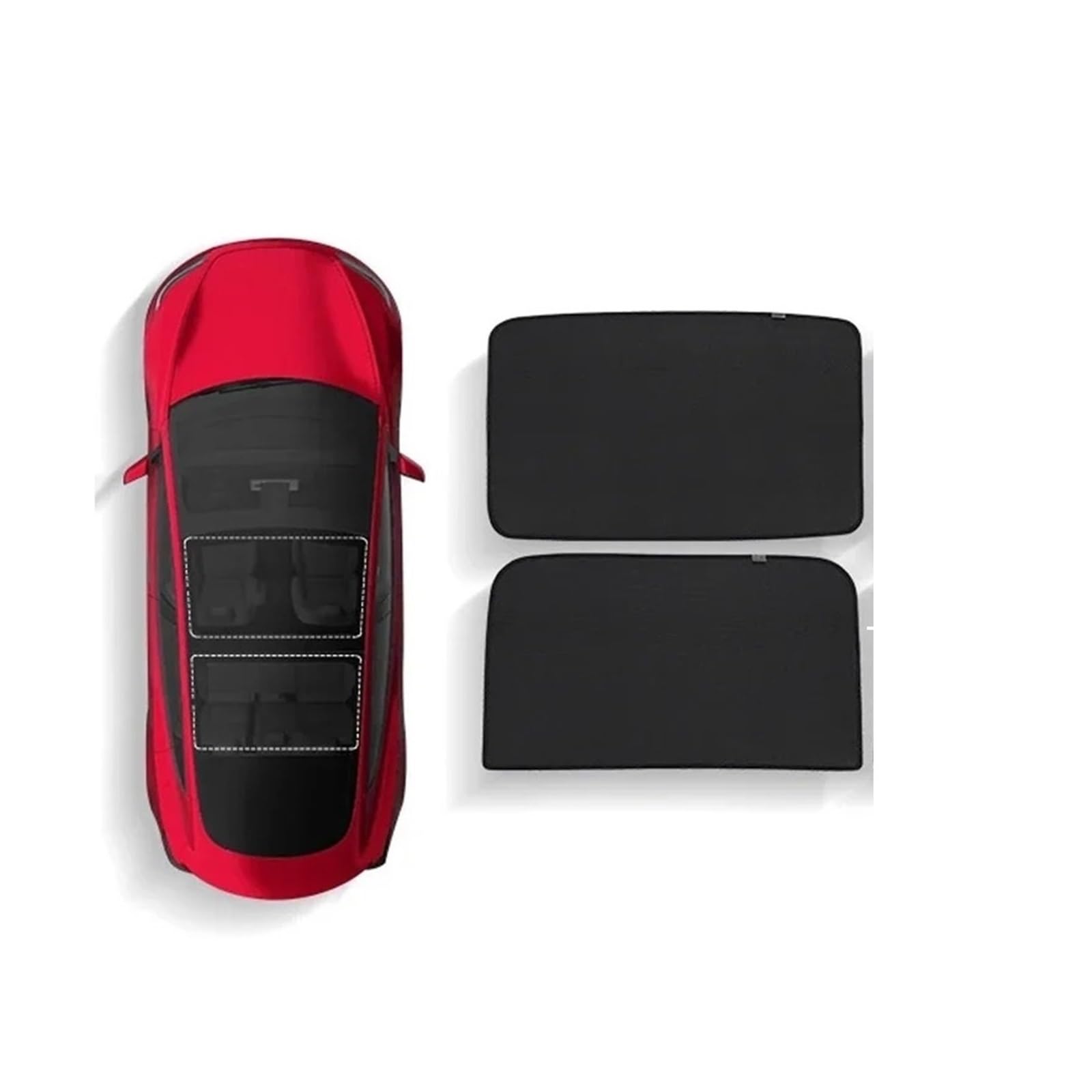 Sonnenblende Für Tesla Für Modell Y 3 Für Highland 2024-2020 Dachsonnenschutz, Verbesserter Schiebedachschatten 2-in-1-Schicht-Sonnenschutz UV-Schutzzubehör Autofenster Sonnenschutz(3 Black) von KUVIEZ