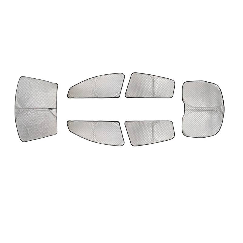 Sonnenblende Sonnenschutz Für Tesla Für Modell Y 2024 Windschutzscheibenabdeckung Seitenfenster-Rollo Beschattung Camping-Privatsphäre Verdickter Schatten Autofenster Sonnenschutz(6PCS Side) von KUVIEZ