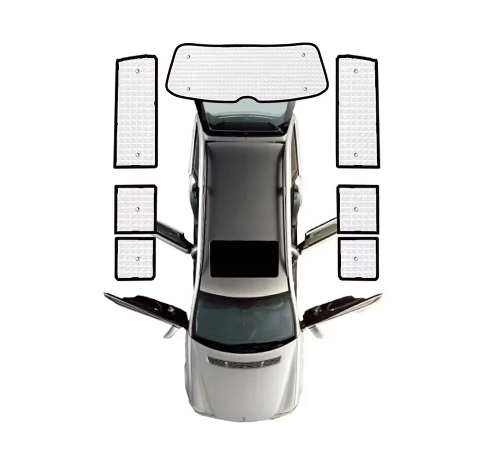 Sonnenblende Vollfenster-Sonnenschutz Für VW Für Transporter T6 Für LWB 2015~2023 Auto-Windschutzscheiben-Sonnenschutzvisier Anti-UV-Autozubehör Autofenster Sonnenschutz(Rear sunshades) von KUVIEZ