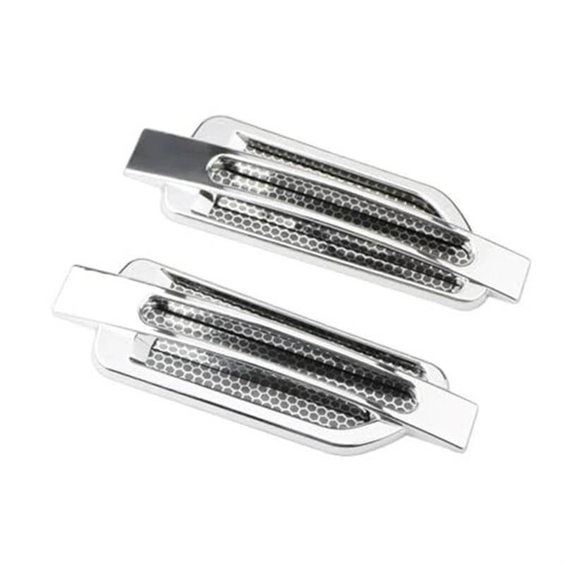 Für 2 Stück Universal Vent Side Vent Hood Air Outlet Dekorative Vents Vent Hood Fahrzeug Turbo Motorhaube Turbine Motorabdeckung Auto Ansaugschlauch(Chrome) von KVGAEANDNK