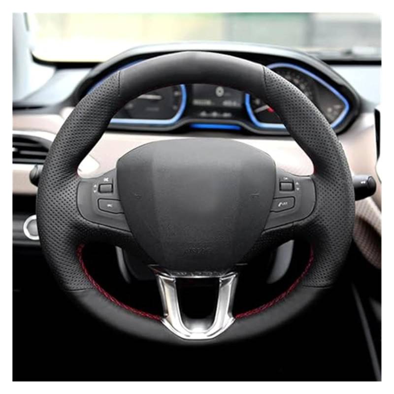 Für 208 Für 2008 2014 2015 2016 2017 2018 Braid Lenkrad Auto Lenkrad Hand-genäht Leder Abdeckung Lenkradbezug(Red Line) von KVGAEANDNK
