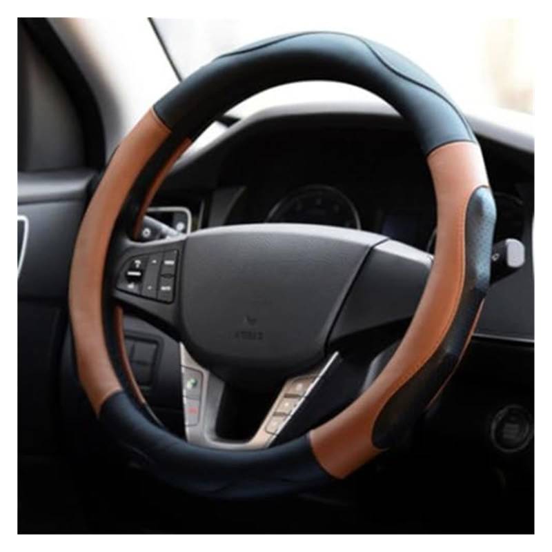 Für Benz EQA EQB 300/ EQA EQB 350 SUV Sport-Elastikband-Schutzabdeckung Schwarzer Stil Auto-Lenkradabdeckung Lenkradbezug(Brown Black Style) von KVGAEANDNK