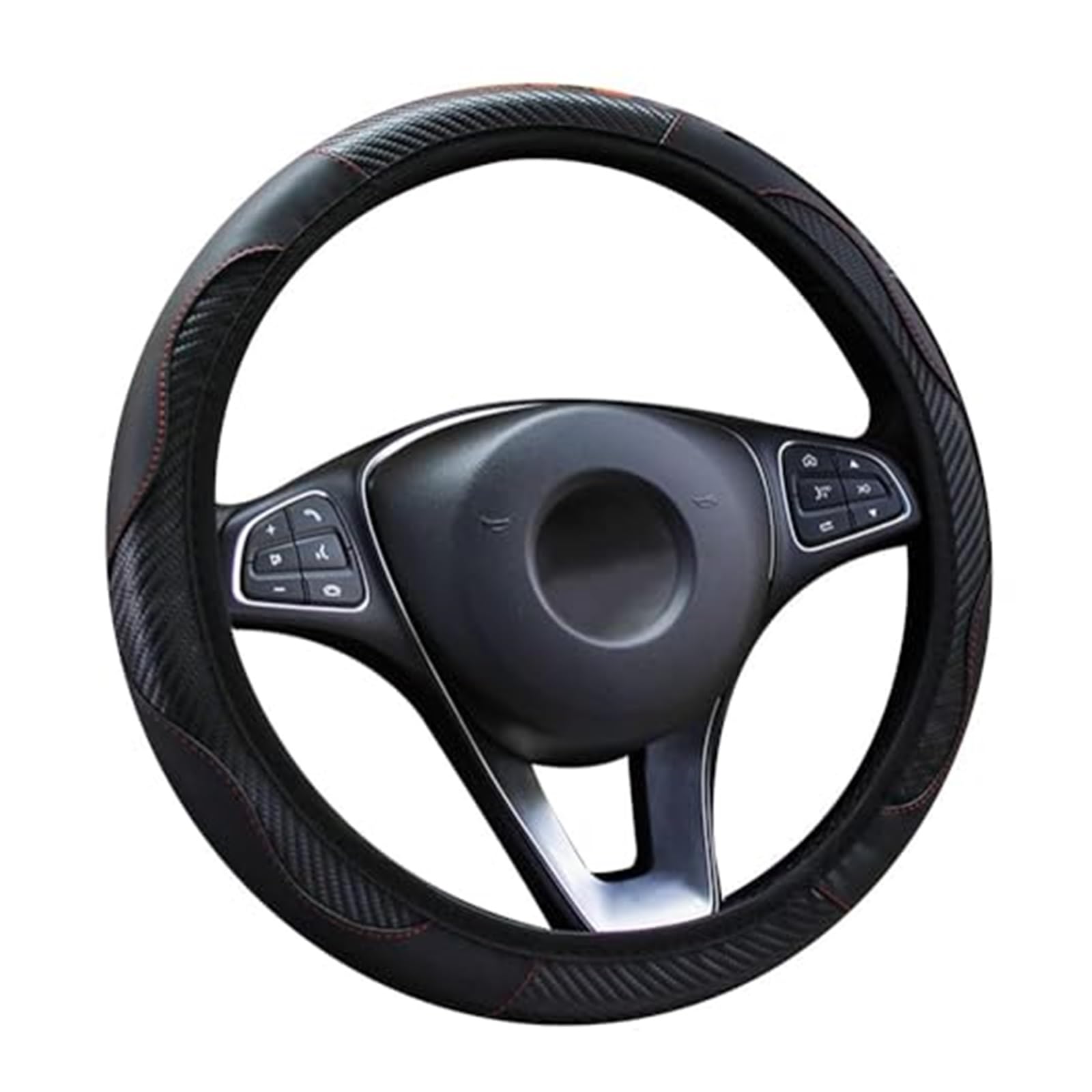 Für Captur 2020 2021 2022 2023 2024 Mikrofaser Lenkrad Abdeckung Anti-Slip Atmungsaktive Auto Lenkrad Abdeckung Leder Lenkradbezug(‎A Black) von KVGAEANDNK