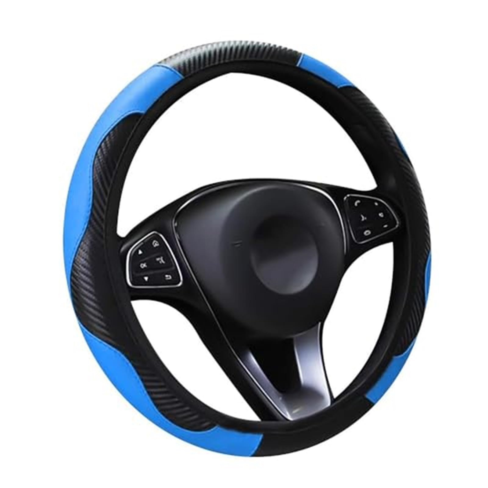 Für Captur 2020 2021 2022 2023 2024 Mikrofaser Lenkrad Abdeckung Anti-Slip Atmungsaktive Auto Lenkrad Abdeckung Leder Lenkradbezug(‎C Blue) von KVGAEANDNK