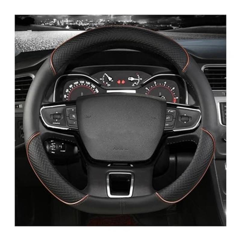 Für Citroen Für C3 2009-2021 D Typ Lenkrad Lenkung Abdeckung Rad Lenkrad Abdeckung Auto Lenkrad Abdeckung Lenkradbezug(Coffee) von KVGAEANDNK