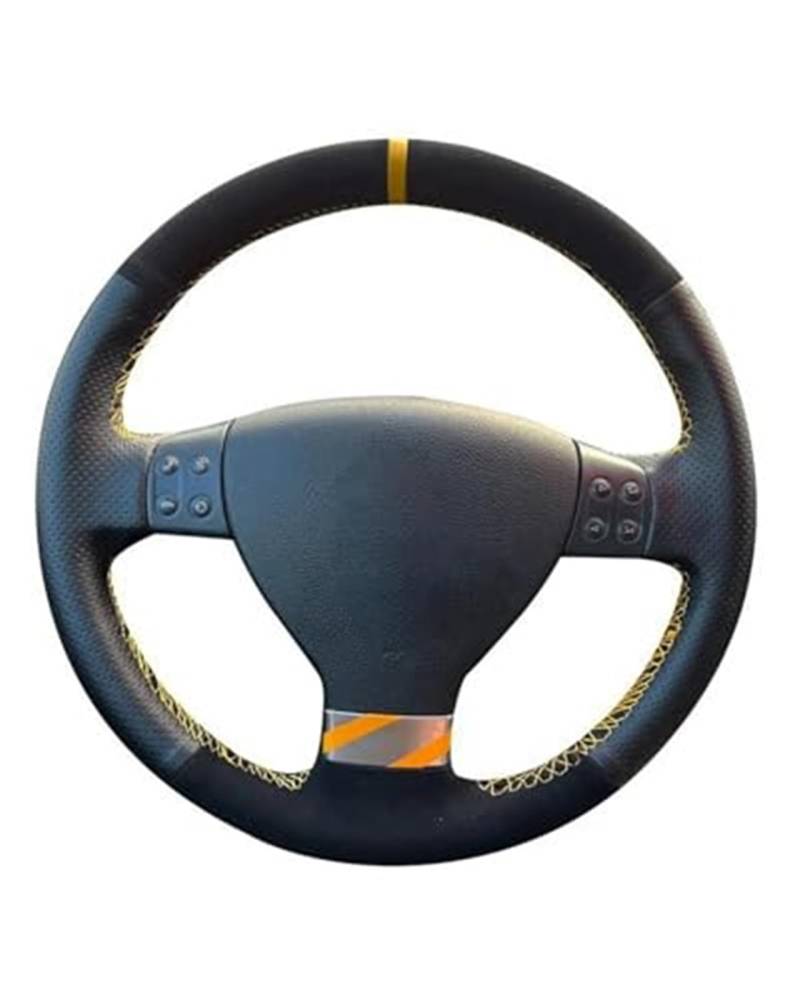 Für Golf 5 Für Mk5 Für VW Für Passat B6 Für Jetta 5 Für Mk5 Für Tiguan Anti-Slip geflecht Auto Lenkrad Abdeckung Lenkradbezug(‎Light Blue Thread) von KVGAEANDNK