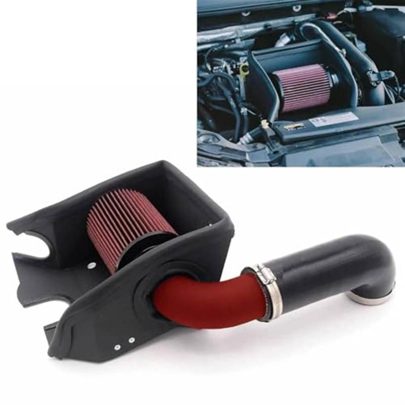 Für Golf MK7 Für TSI Für EA211Aluminum Lufteinlass Induktion Rohr Hitzeschild Filter Ansaugbelüftungsrohr Auto Ansaugrohr Auto Ansaugschlauch(RED and BLACK) von KVGAEANDNK