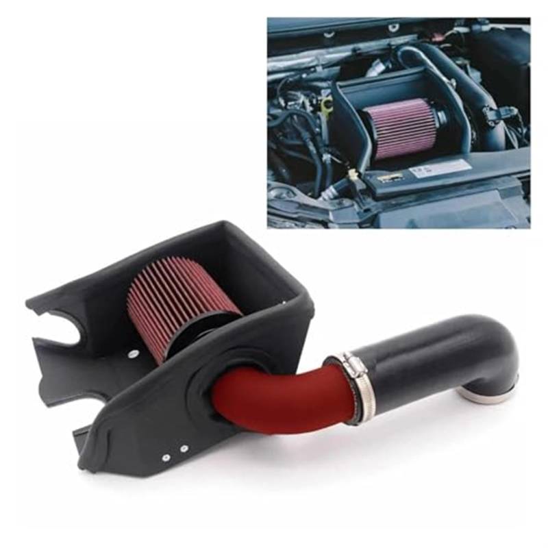 Für Golf MK7 Für TSI Für EA211Aluminum Lufteinlass Induktion Rohr Hitzeschild Filter Automotive Air Intake Rohr Intake Filter Auto Ansaugschlauch(‎Red and Black) von KVGAEANDNK