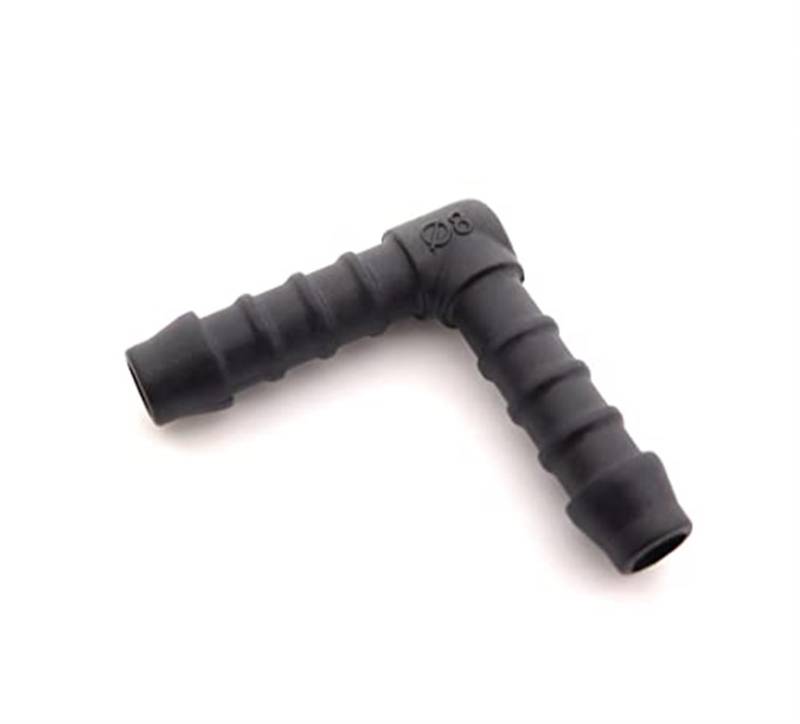 Für Nylon 30C 140C PA66 2er-Pack 8-mm-Winkelschlauchverbinder für Verbinden von Wasser-Kraftstoff-Entlüftungsrohren, beständig gegen Öle, Kühlmittel Auto Ansaugschlauch von KVGAEANDNK
