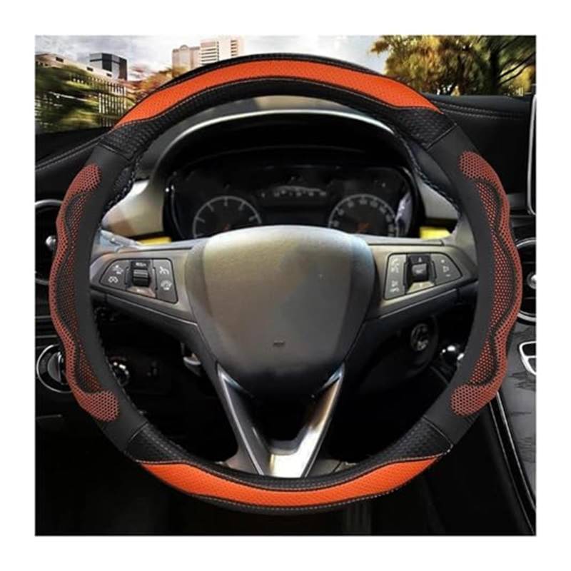 Für Opel Für Grandland X Für Insignia 2017-2020 2021 2022 Lenkrad Abdeckung Lenkung Haube Auto Lenkrad Abdeckung Lenkradbezug(Orange) von KVGAEANDNK