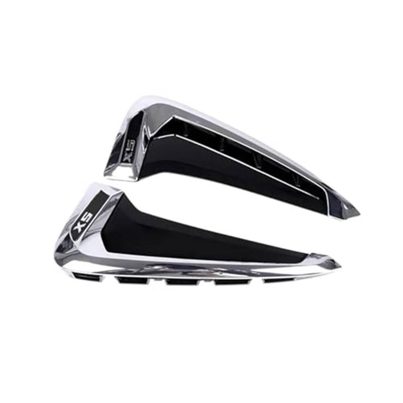 Für X Serie Für X5 F15 X5M F85 Zubehör Auto Seite Vent Luftstrom Kotflügel Ansaug Aufkleber Hai Kiemen Seite Vent Abdeckung Trim Auto Ansaugschlauch(Silver-01) von KVGAEANDNK