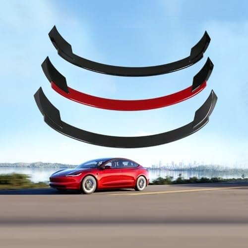 Heckspoilerflügel Doppellagiger Großer Heckflügel Für Den Kofferraum Für Tesla Model 3 Highland 2024 Lippenspoilerflügel Sportdekoration Großes Heckflügelzubehör(Painted Black) von KVGAEANDNK