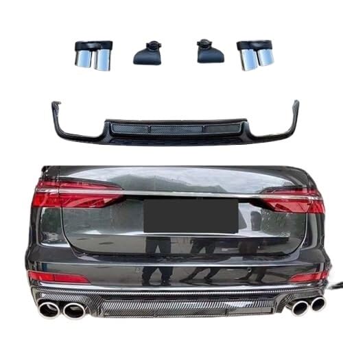 Heckspoilerflügel Für A6 S6 Für Sline C8 2019-2021 Auto Heckstoßstangendiffusor Spoilerlippe Splitter, Heckstoßstangenlippenschutz Body Kit,B Heckspoilerflügel Für A6 S6 Für Sline C8 2019-2021 Auto Heckstoßstangendiffusor Spoilerlippe Splitter, Heckstoßstangenlippenschutz Body Kit,B von KVGAEANDNK