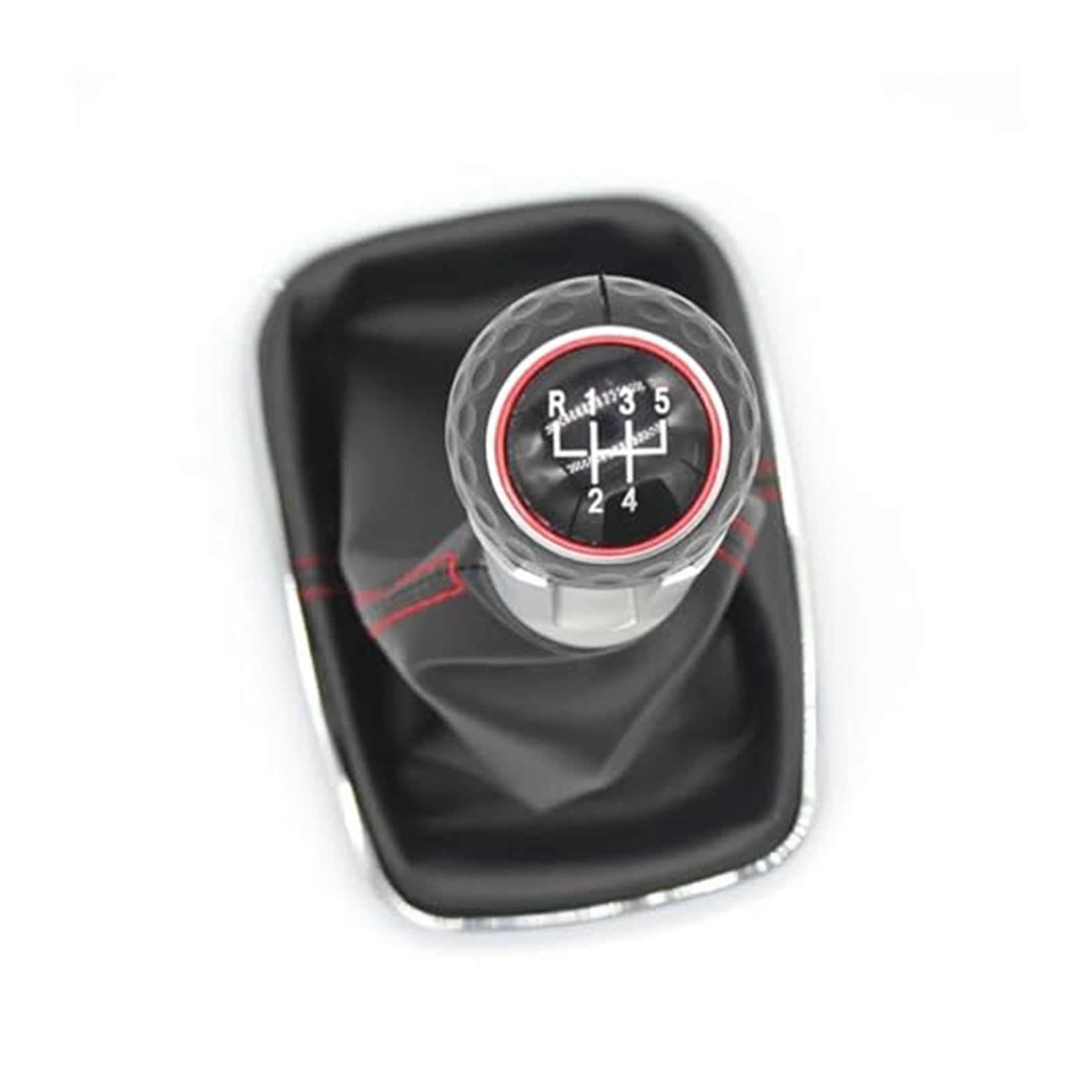Schalthebelkopf Für Golf 4 Iv Mk4 Für GTI R32 Für Bora Für Jetta 1999 2000 2001-2004 12Mm 5/6 Gang Schwarzer Rahmen Schaltknauf Hebel Gamasche Boot(02-5 Speed) von KVGAEANDNK