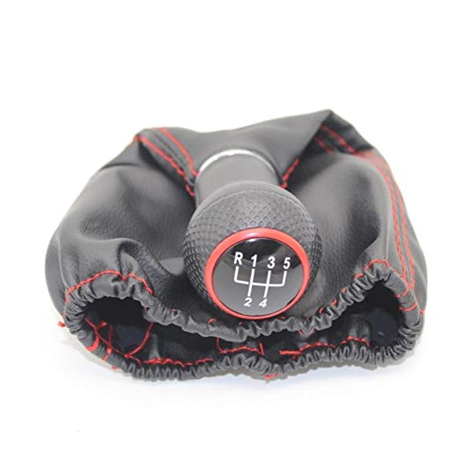 Schalthebelkopf Für Seat Für Ibiza 1996 1997 1998 1999 2000 2001 5-Gang-Schalthebel-Schaltknauf mit Pu-Ledermanschette, rote Linie(Gray) von KVGAEANDNK