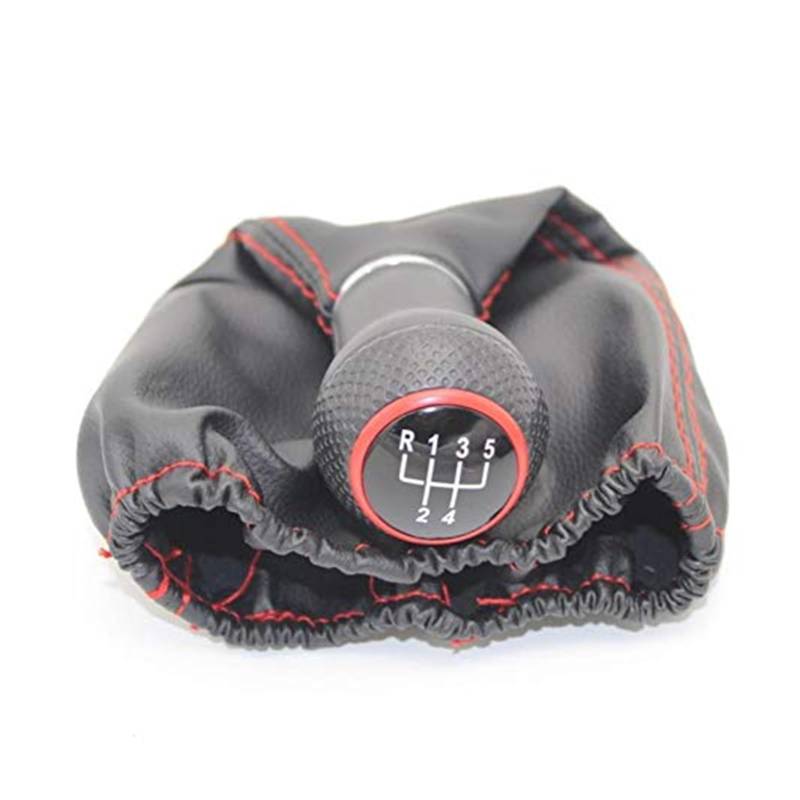 Schalthebelkopf Für Seat Für Ibiza 1996 1997 1998 1999 2000 2001 5-Gang-Schalthebel-Schaltknauf mit Pu-Ledermanschette, rote Linie(Gray) von KVGAEANDNK