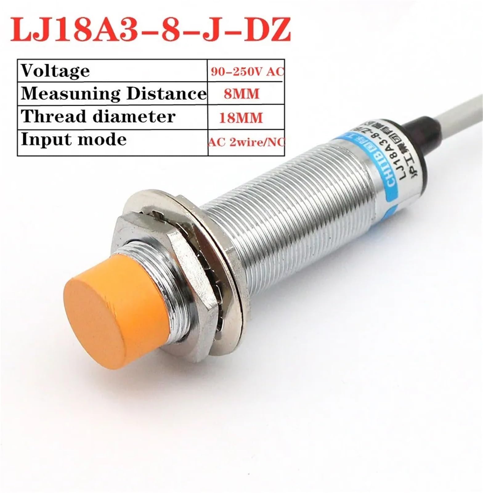 1 Stücke LJ18A3-8-Z-BX 18A3-5-Z/DURCH Näherungssensorschalter DC6~36 V M18 AX/AY/CX/CY/EZ/DZ PNP/NPN NO NC(LJ18A3-8-J-DZ) von KVKITKLW