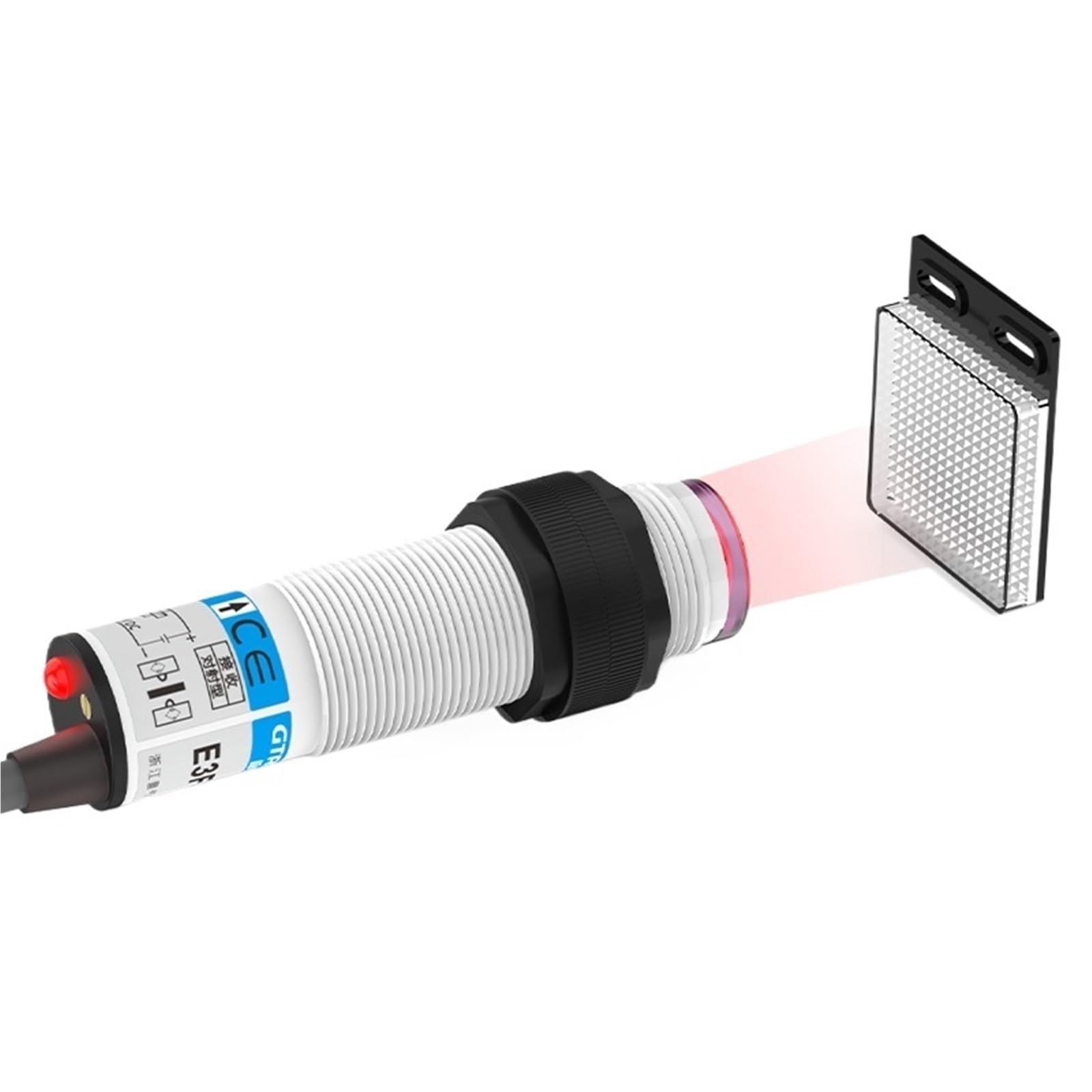 1 stücke Sensor Retro-reflektierende Sensing Abstand 2M 10-30V 3-draht NPN PNP 90-250VAC Foto schalter Mit Reflektor(2M AC2-wire NO) von KVKITKLW