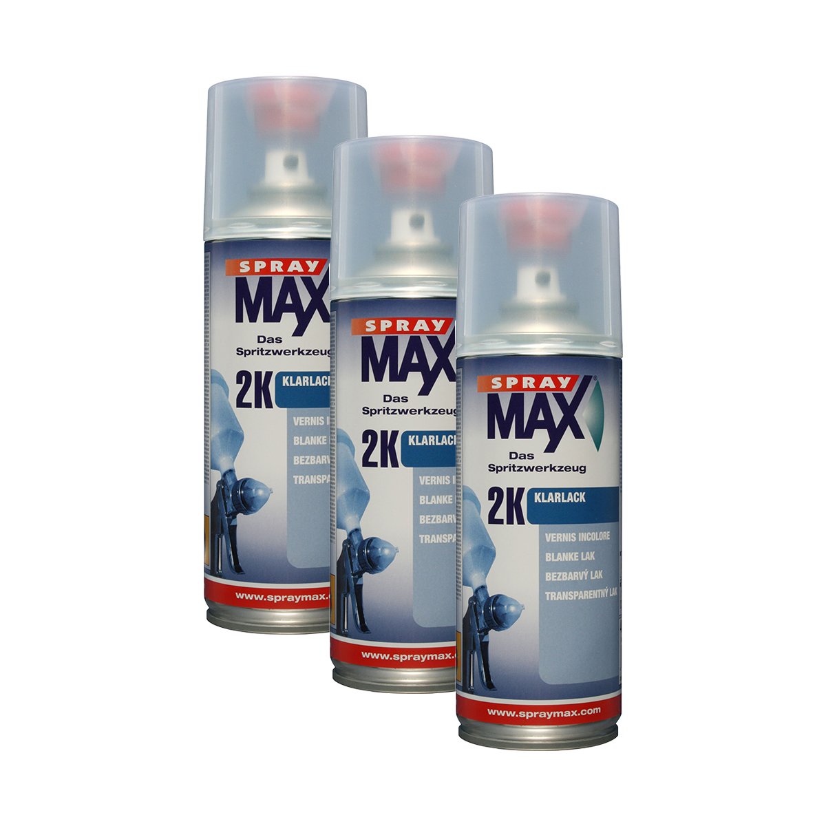 3X Kwasny SprayMax 2K Klarlack Härter Sprühdose Spray 400ml 680061 von KWASNY SET