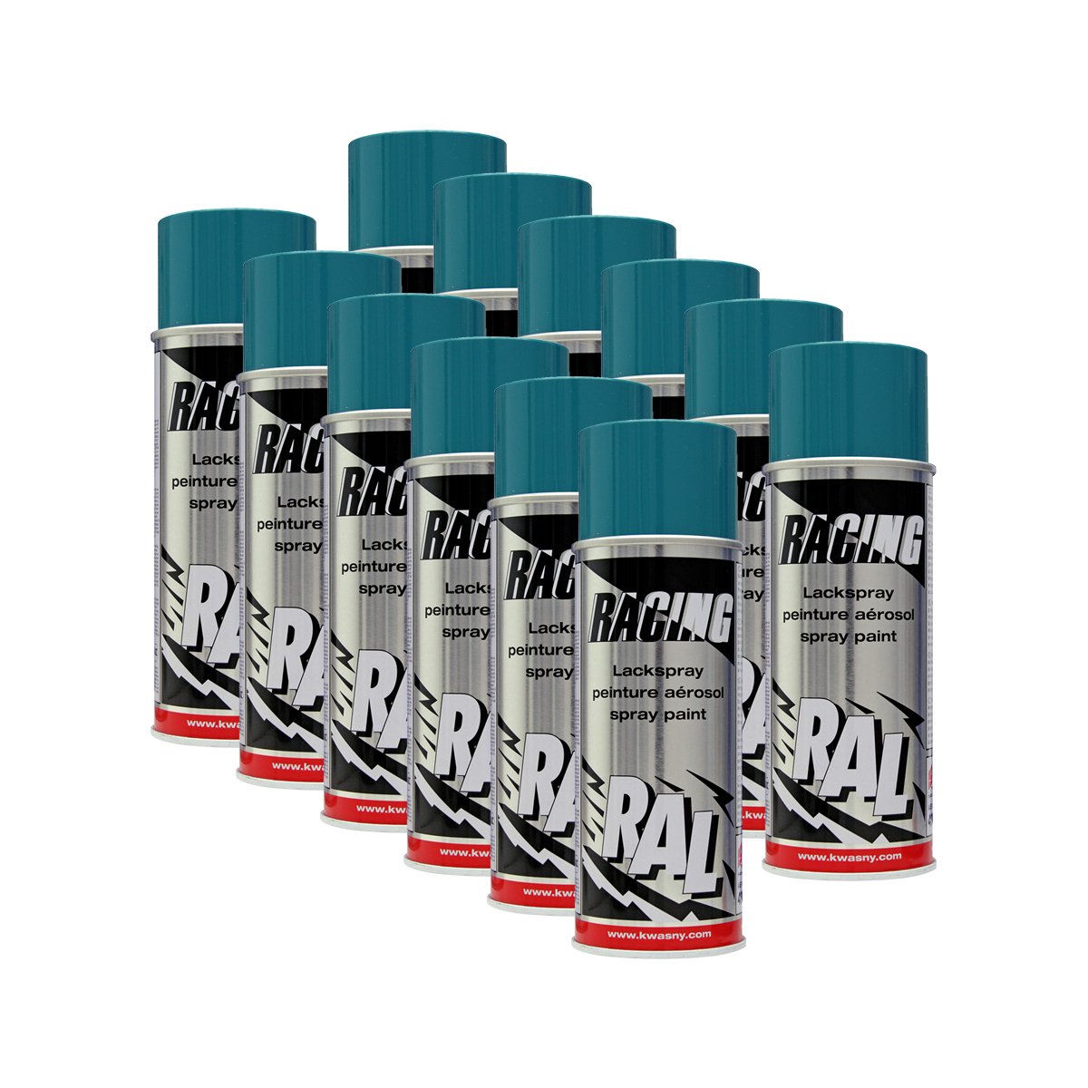 12x KWASNY 288 138 Auto-K Racing Lackspray RAL 5021 wasserblau 400ml von KWASNY_bundle