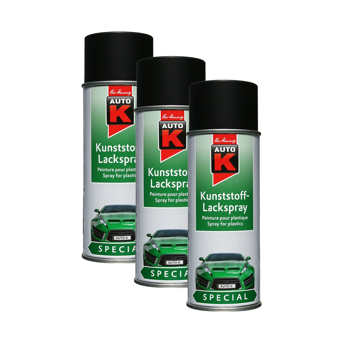 3X KWASNY 233 097 Auto-K Special Kunststoff-Lackspray Schwarz 400ml von KWASNY_bundle