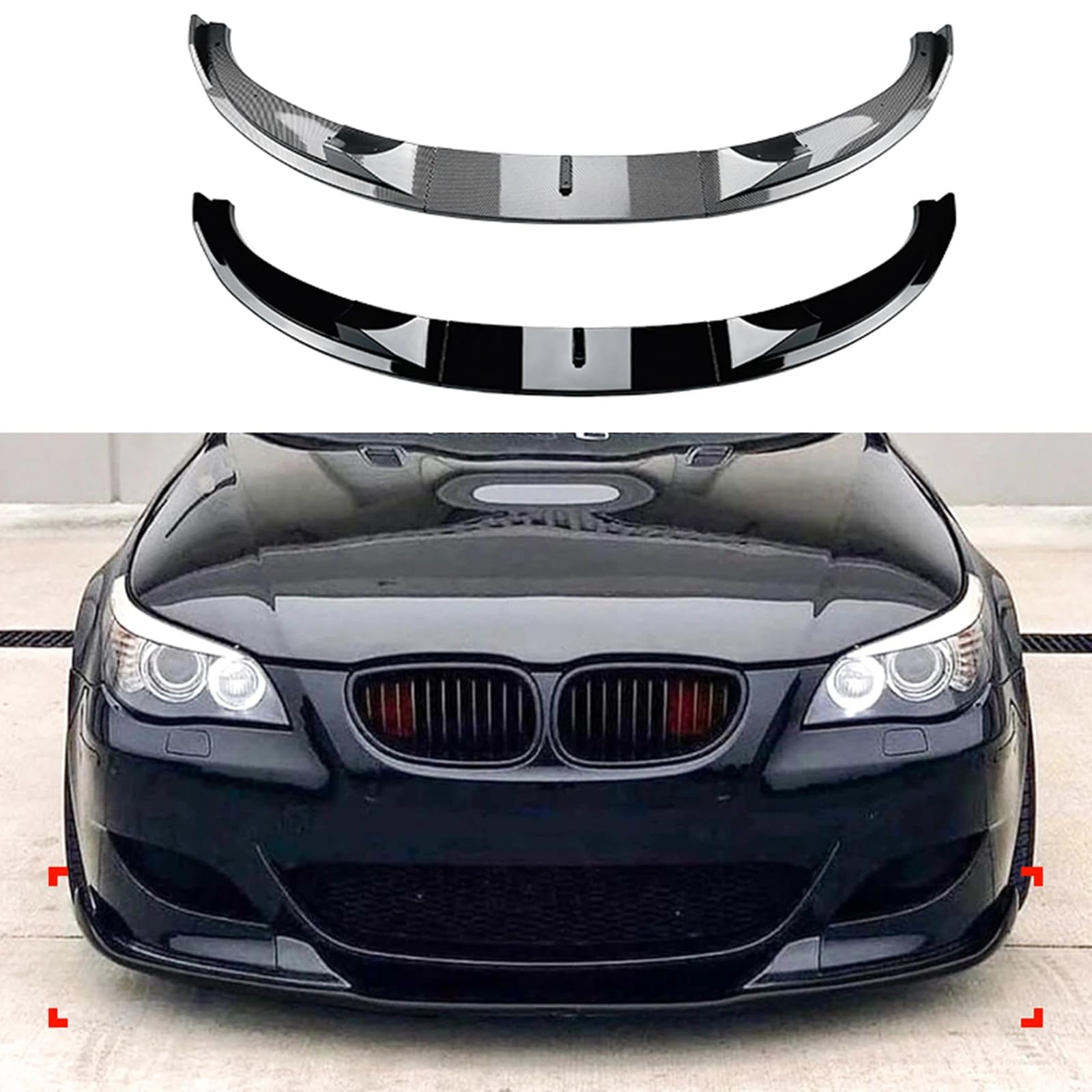 Auto Frontlippe Frontspoiler für BMW 5 Series E60 E61 M5 2005-2010, Frontstoßstangen Lippenkörper Autoantikollisionsschutz, Auto Tuning Zubehör,1 Black Auto Frontlippe Frontspoiler für BMW 5 Series E60 E61 M5 2005-2010, Frontstoßstangen Lippenkörper Autoantikollisionsschutz, Auto Tuning Zubehör,1 Black von KWAYA
