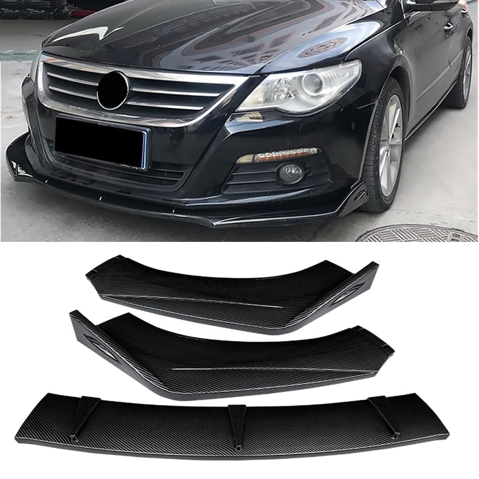 Auto Frontlippe Frontspoiler für VW Passat CC 2009-2012, Frontstoßstangen Lippenkörper Autoantikollisionsschutz, Auto Tuning Zubehör,Carbon Look Auto Frontlippe Frontspoiler für VW Passat CC 2009-2012, Frontstoßstangen Lippenkörper Autoantikollisionsschutz, Auto Tuning Zubehör,Carbon Look von KWAYA