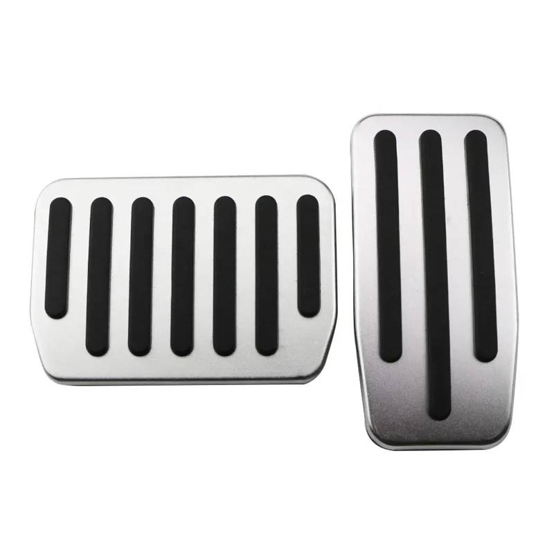Auto Fußstütze Für Tesla Für Modell 3 2017-2021 2020 Auto Fußpedal Gaspedal Gas Kraftstoff Bremse Rest Pedal Pads Abdeckung Aluminium rutschfest Pedalauflagen(Silver Without Rest) von KWAYA