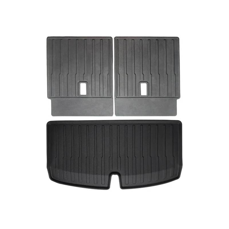 Kofferraummatte Kofferraumschutz Für Tesla Für Modell Y 7 Sitzer TPE Stamm Matte Sitze Zurück Abdeckung Anti-Kick Pad Auto Kofferraum Matte Kratzfreie Cargo Liners Kofferraumwanne (Size : Cargo Sets von KWAYA