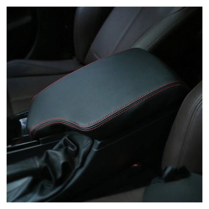 Mittelkonsole Panel Für 3er E90 E91 E92 E93 2005-2007 2008 2009 2010 2011 2012 Auto Mittelarmlehne Konsolenbox Lederbezug Verkleidung Mittelkonsole Frame(Black red line,Left-Hand Drive) von KWAYA