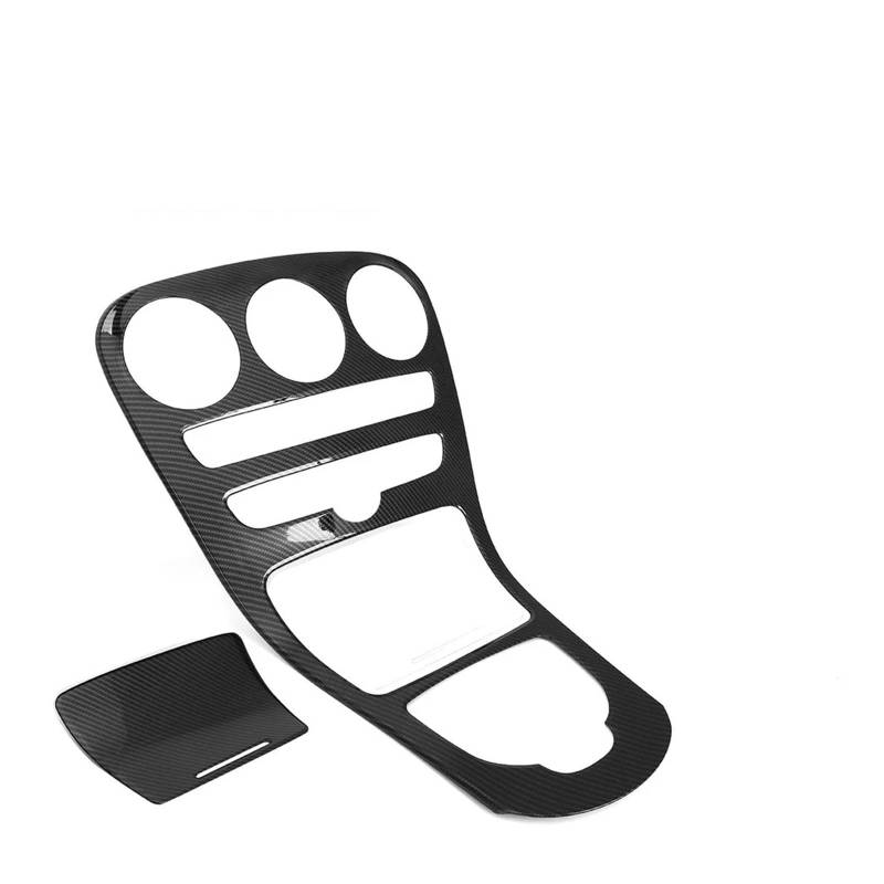 Mittelkonsole Panel Für C-Klasse W205 C180L C200 C300 Für GLC X253 2015-2018 Car Center Console Panel Dekoration Abdeckung Trim Carbon ABS Mittelkonsole Frame(with Clock) von KWAYA