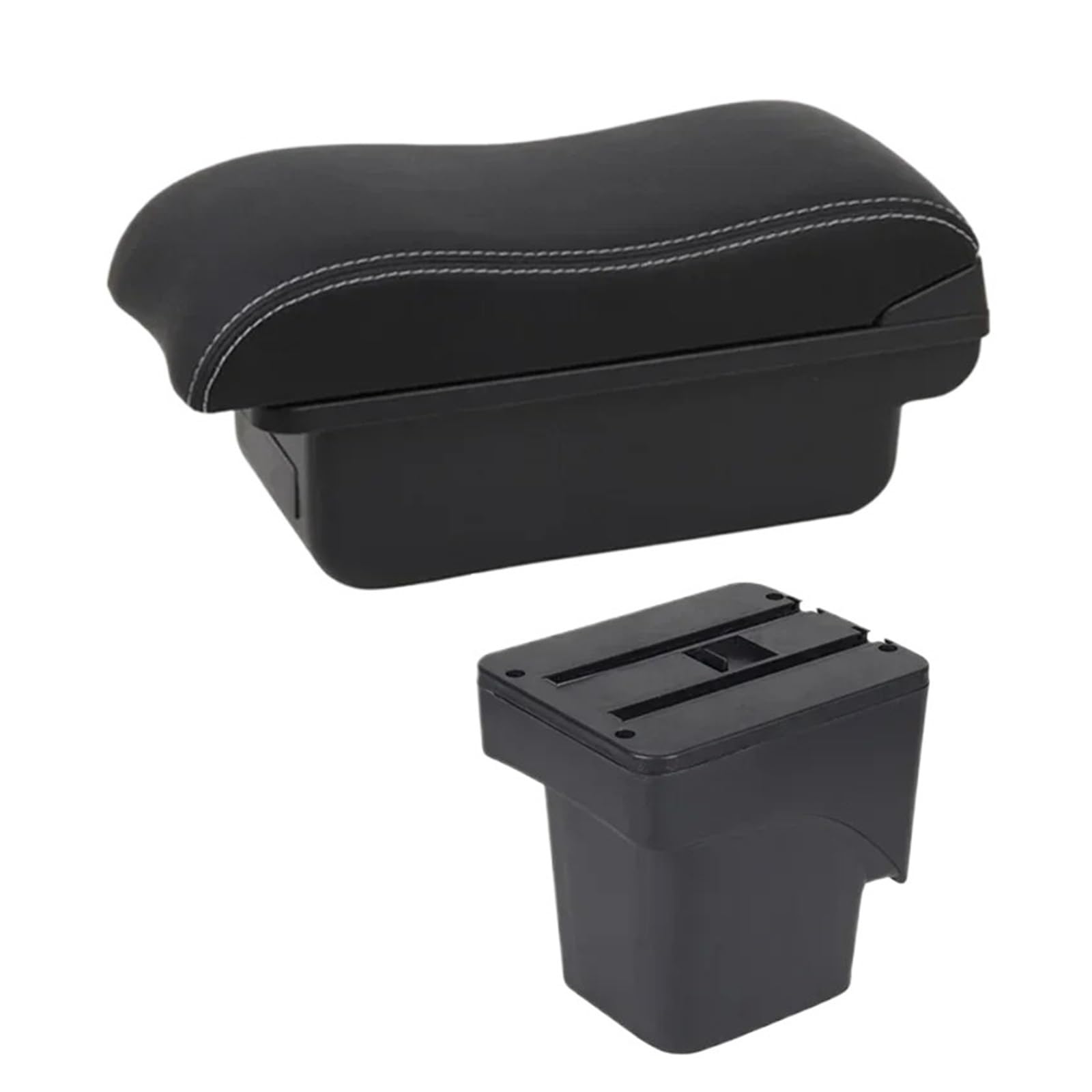 Mittelkonsole Panel Für Focus 2 Mk2 2005 2006 2007 2008 2009 2010 2011 Auto Dual Layer Armlehne Box Center Console Storage Arm Rest Mittelkonsole Frame(B2 White Line) von KWAYA
