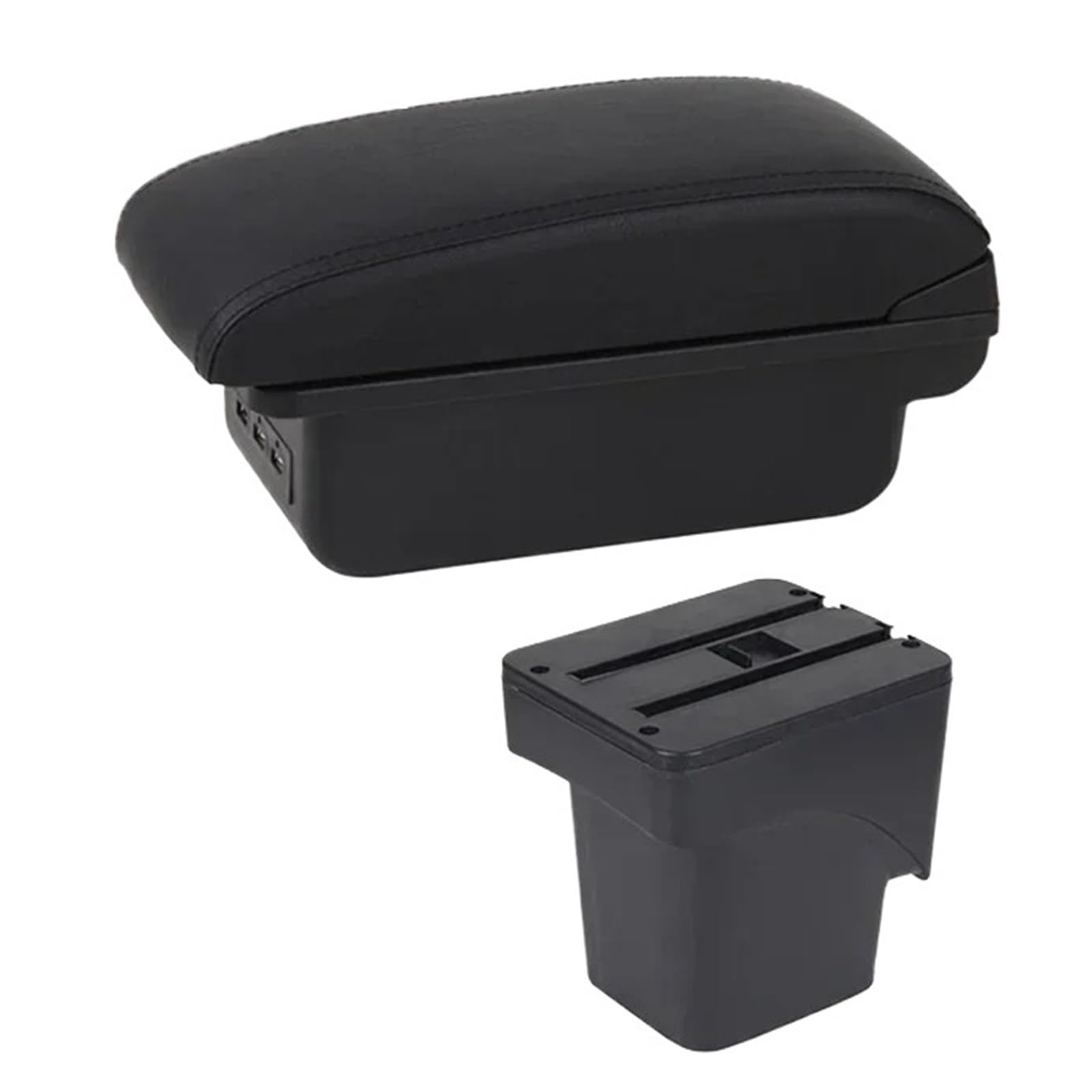 Mittelkonsole Panel Für Focus 2 Mk2 2005 2006 2007 2008 2009 2010 2011 Auto Dual Layer Armlehne Box Center Console Storage Arm Rest Mittelkonsole Frame(C1 Black Line) von KWAYA