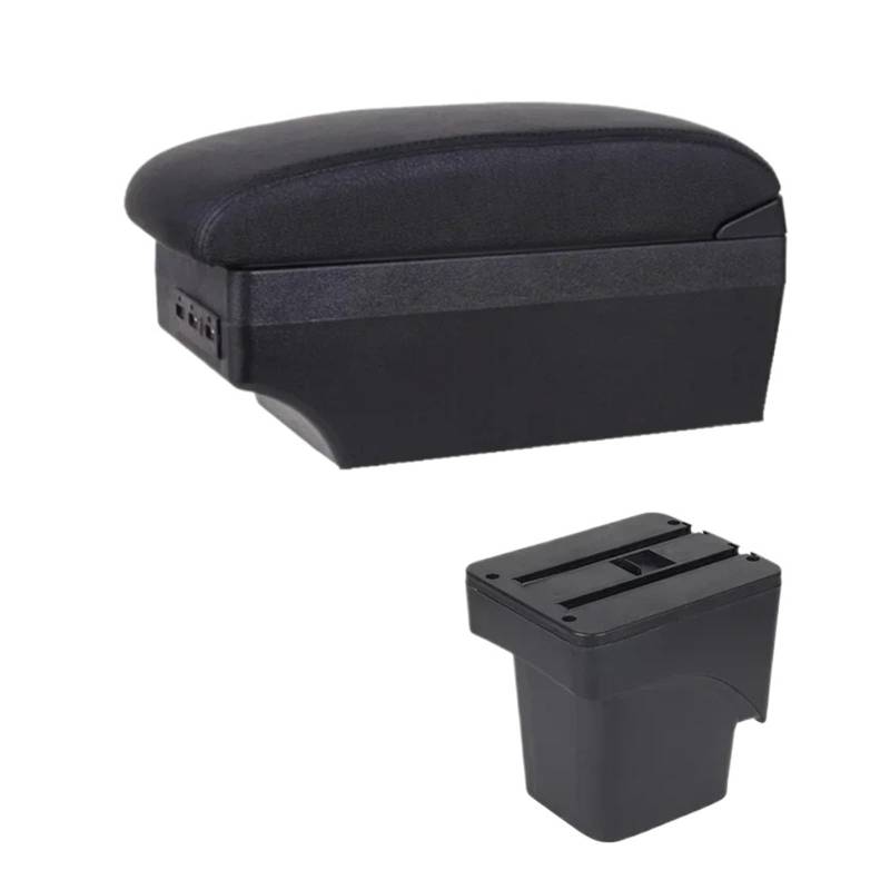 Mittelkonsole Panel Für Focus 2 Mk2 2005 2006 2007 2008 2009 2010 2011 Auto Dual Layer Armlehne Box Center Console Storage Arm Rest Mittelkonsole Frame(E1 Black Line) von KWAYA