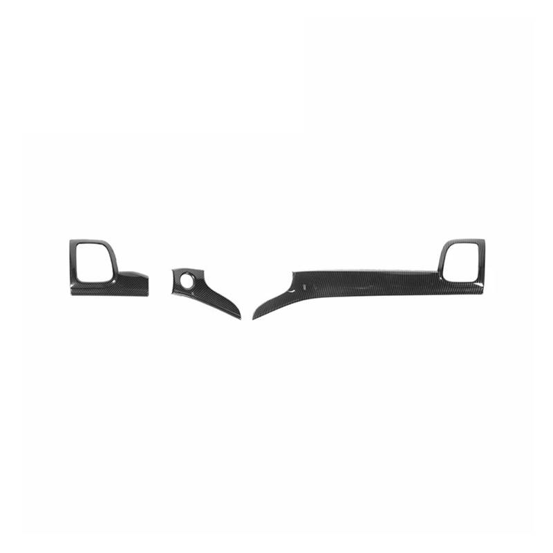 Mittelkonsole Panel Für Grand Für Cherokee 2011-2019 2020 Car Center Console Panel Innentürgriff Dekoration Kohlefaserkornabdeckung Mittelkonsole Frame(Black Carbon 3 pcs) von KWAYA
