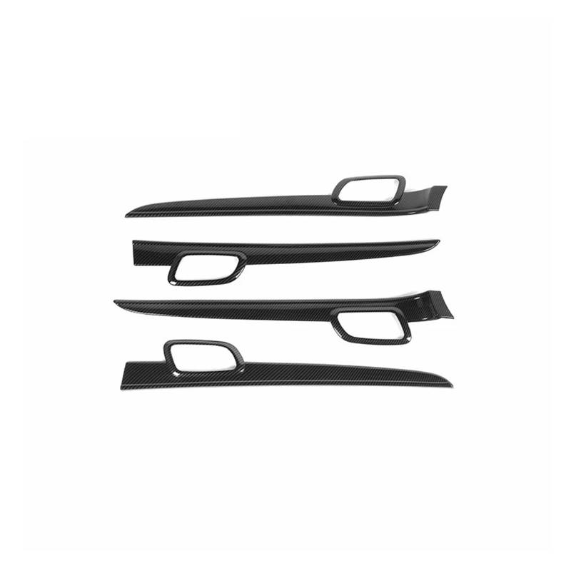 Mittelkonsole Panel Für Grand Für Cherokee 2011-2019 2020 Car Center Console Panel Innentürgriff Dekoration Kohlefaserkornabdeckung Mittelkonsole Frame(Black Carbon 4 pcs) von KWAYA
