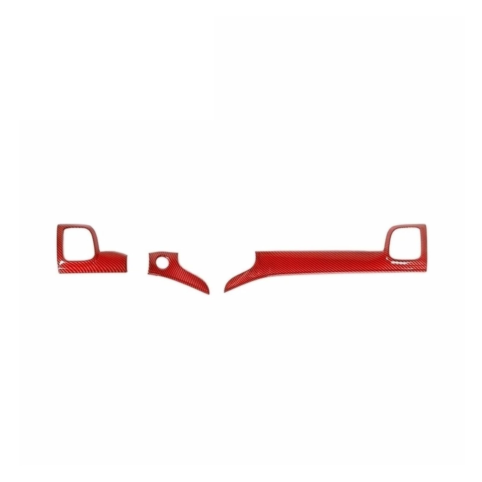 Mittelkonsole Panel Für Grand Für Cherokee 2011-2019 2020 Car Center Console Panel Innentürgriff Dekoration Kohlefaserkornabdeckung Mittelkonsole Frame(Red Carbon 3 pcs) von KWAYA