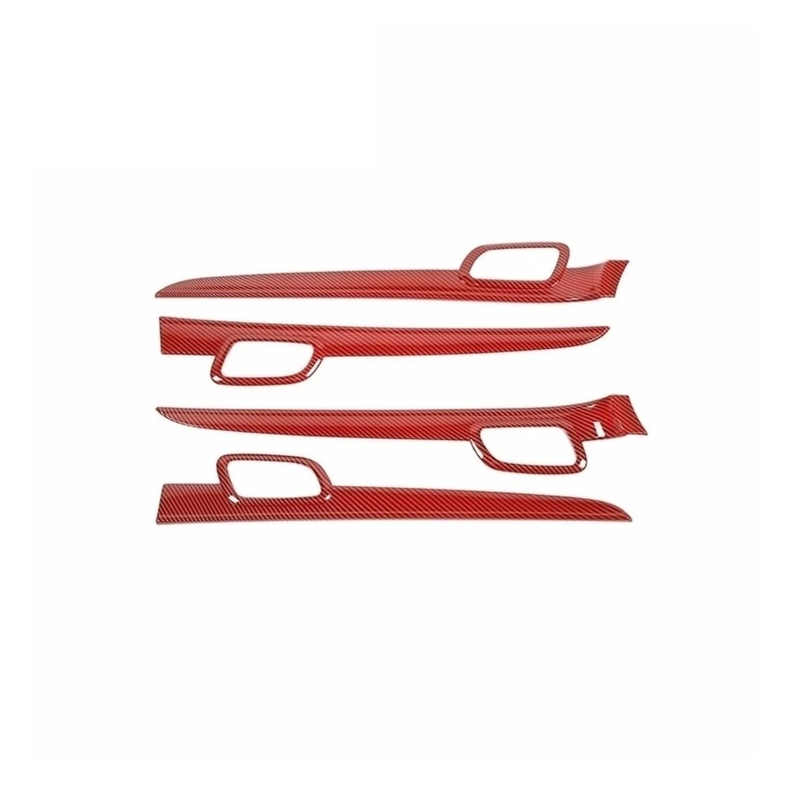 Mittelkonsole Panel Für Grand Für Cherokee 2011-2019 2020 Car Center Console Panel Innentürgriff Dekoration Kohlefaserkornabdeckung Mittelkonsole Frame(Red Carbon 4 pcs) von KWAYA