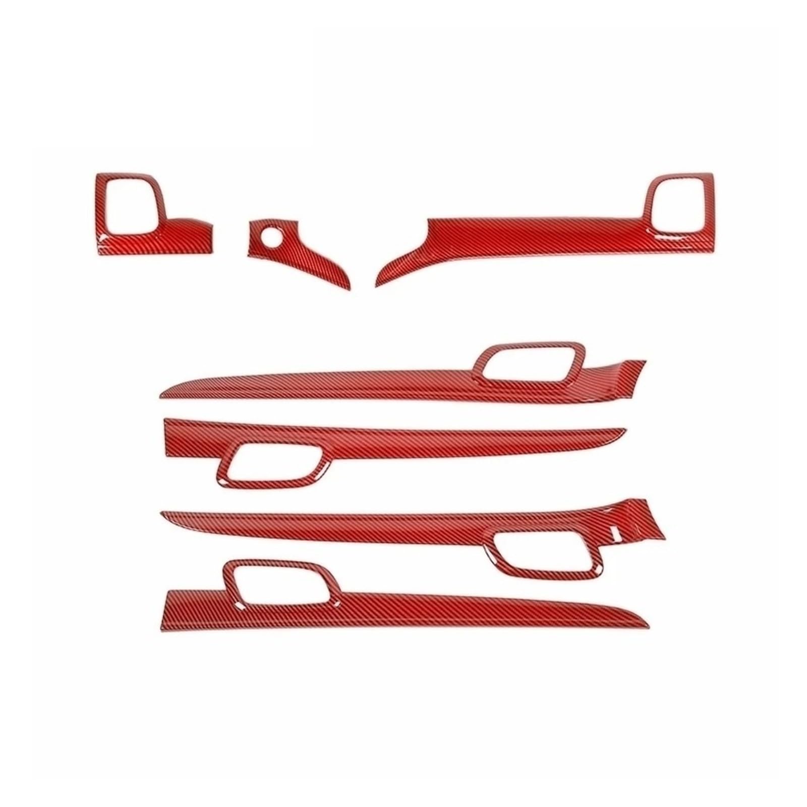 Mittelkonsole Panel Für Grand Für Cherokee 2011-2019 2020 Car Center Console Panel Innentürgriff Dekoration Kohlefaserkornabdeckung Mittelkonsole Frame(Red Carbon 7 pcs) von KWAYA