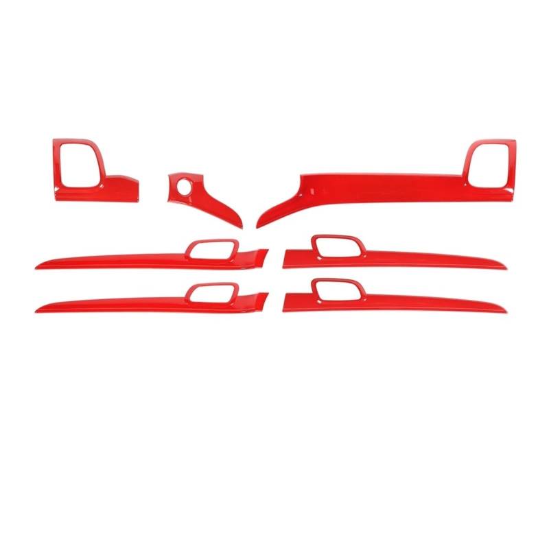 Mittelkonsole Panel Für Grand Für Cherokee 2014-2023 2022 Auto Center Console Dekoration Panel Abdeckung Innen Tür Haltegriff Trim Innen Mittelkonsole Frame(Red A) von KWAYA