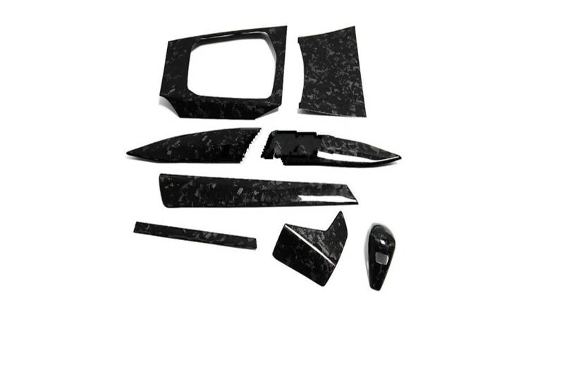 Mittelkonsole Panel Für M3 Für M4 G80 G82 G83 2021 2022 Auto LHD RHD Mittelkonsole Armaturenbrett Seitenluft AC Vent Gear Panel Carbon Trim Mittelkonsole Frame(Forged Pattern 8pcs,LHD) von KWAYA
