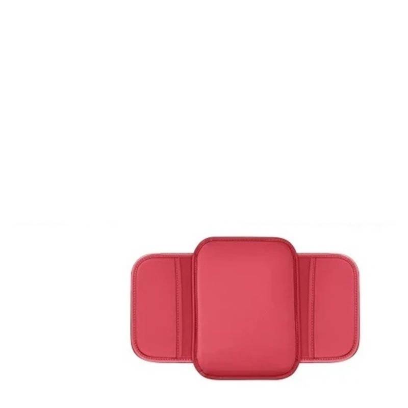 Mittelkonsole Panel Für Range Für Rover Für Evoque 2012-2022 Auto-Armlehnenbox-Pad Aufbewahrungstasche Ellenbogenhöhenstütze Lederkissen Mittelkonsole Frame(Red) von KWAYA