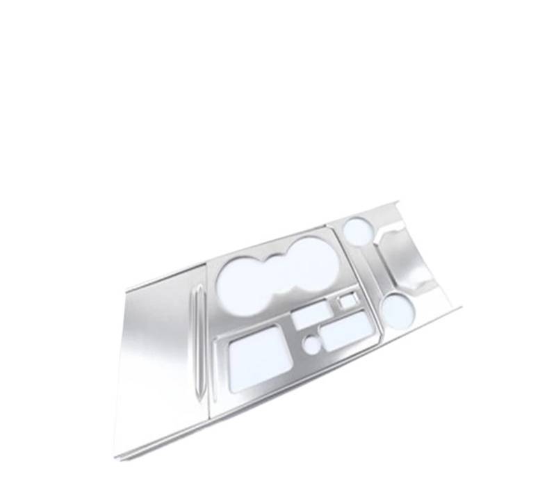 Mittelkonsole Panel Für Touareg 2019-2024 2023 Auto Mittelkonsole Abdeckung Schalthebel Cup Trim Abdeckung Rahmen Aufkleber Innen Edelstahl Mittelkonsole Frame(1 Set Trim Silver) von KWAYA