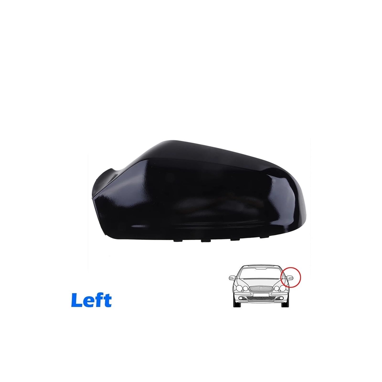 Seite Spiegel Kappen 1Pcs Für Opel Für Vauxhall Für Astra H 2004-2009 Auto Seite Spiegel Abdeckung Flügel Glanz Schwarz Rückspiegelkappe(Gloss Black L) von KWAYA