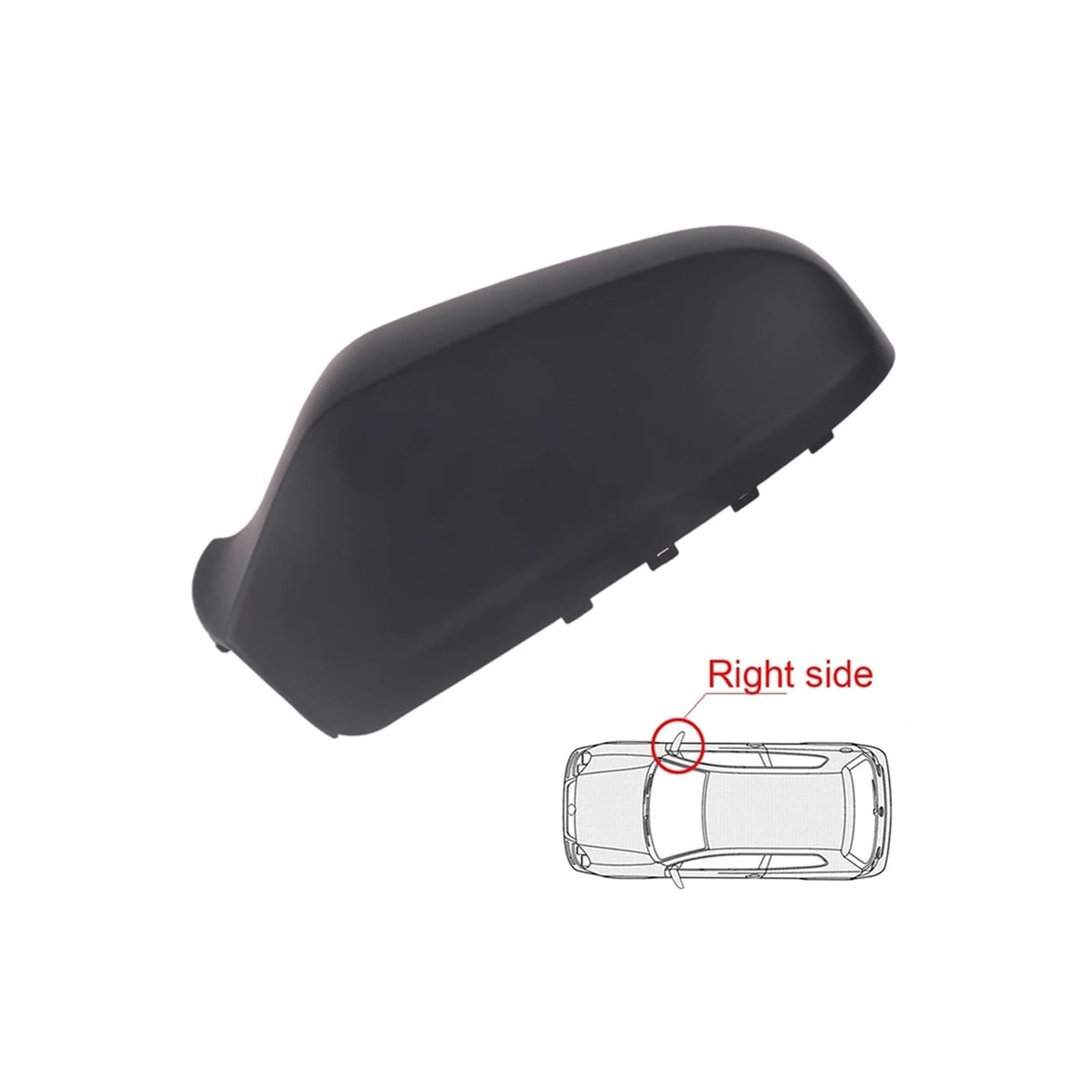 Seite Spiegel Kappen 1Pcs Für Opel Für Vauxhall Für Astra H 2004-2009 Auto Seite Spiegel Abdeckung Flügel Glanz Schwarz Rückspiegelkappe(Matte Black R) von KWAYA