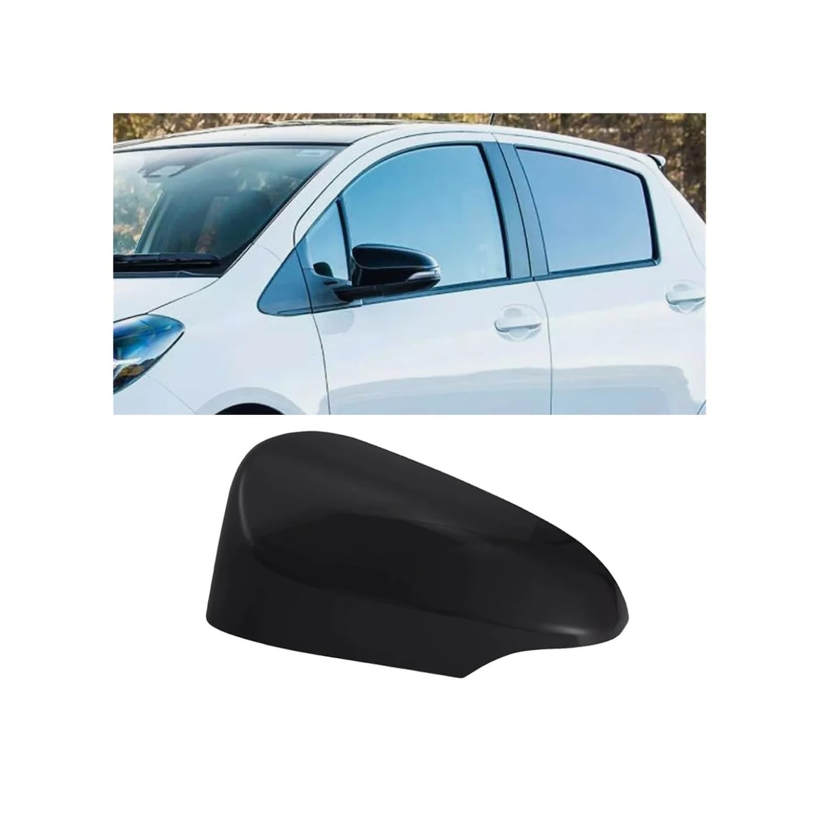 Seite Spiegel Kappen 1Pcs Für Yaris 2012 2013 2014 2015 2016 2017 2018 2019 Auto Seite Flügel Rückspiegel Abdeckung Links Rechts Rückspiegelkappe(Left Black) von KWAYA