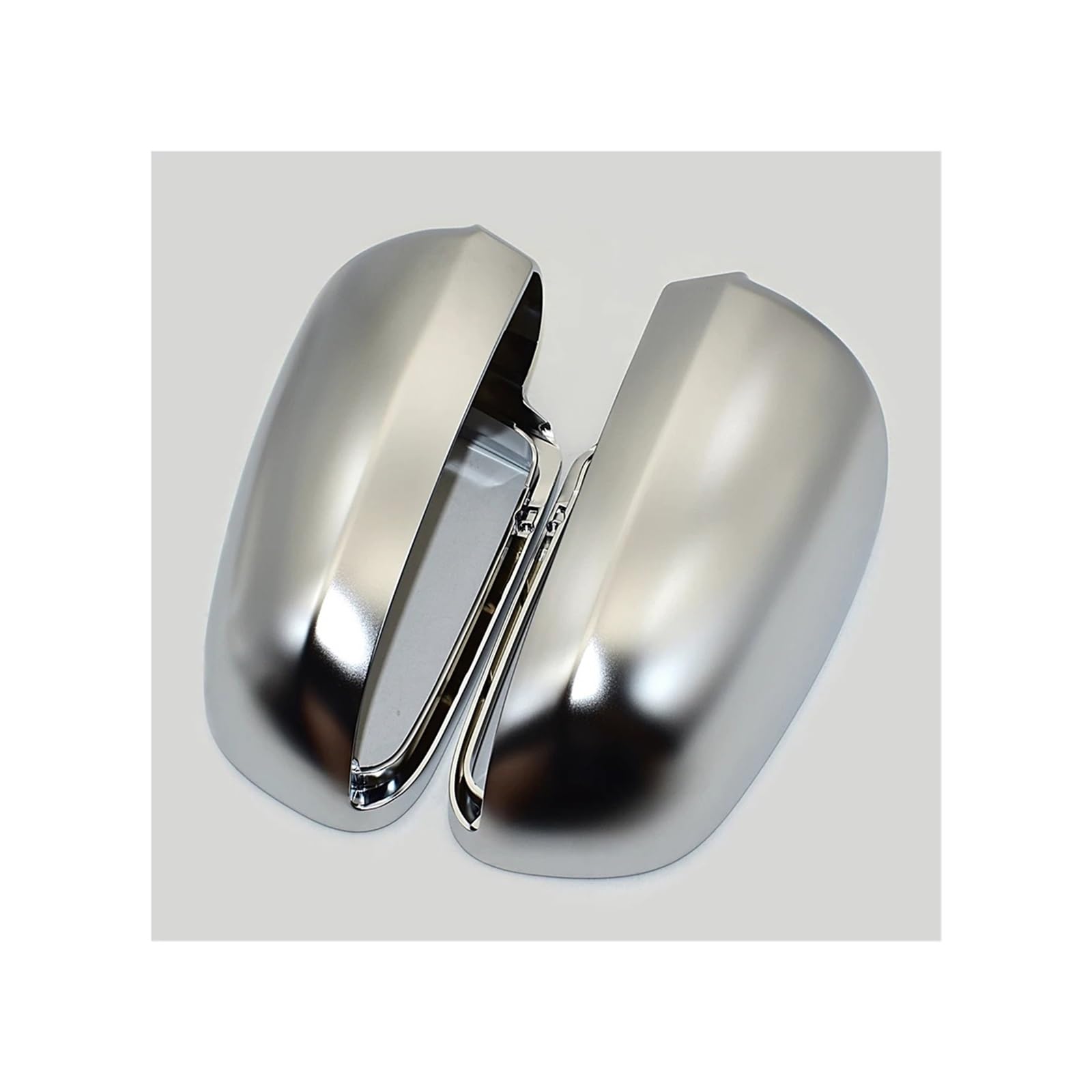 Seite Spiegel Kappen 2 Stücke Für A4 B6 B7 Für A6 C6 S4 2003 2004 2005 2006 2007 Auto Seitenspiegelkappen Glänzend Schwarz Rückspiegelkappe(Silver Matte Chrome) von KWAYA