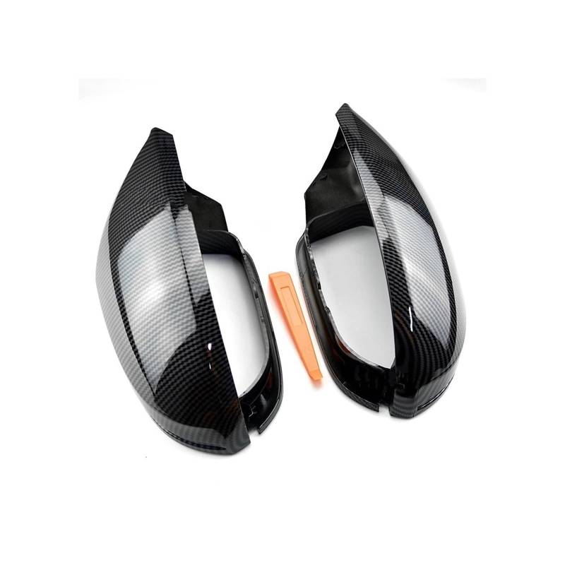 Seite Spiegel Kappen 2 Stücke Für A6 C7 S6 4G 2012 2013 2014 2015 2016 2017 2018 Auto Rückspiegel Abdeckung Helle Schwarz Rückspiegelkappe(Carbon Look) von KWAYA